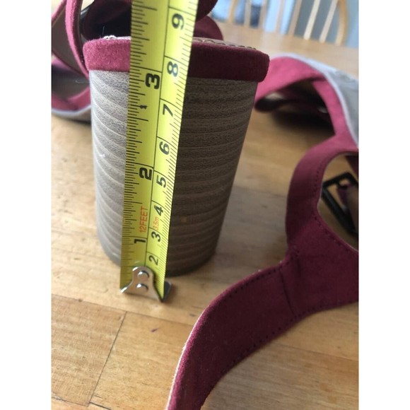 Universal Thread Goods Co. Women's Strappy Block Heel Open Toe Sandals Bordo - Picture 3 of 11